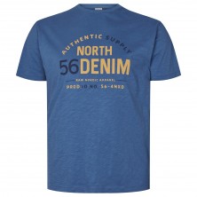 T-shirt niebieski NORTH 56 DENIM z nadrukiem