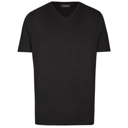 T-shirt czarny w serek KITARO