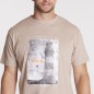 T-shirt beżowy z nadrukiem NORTH 56°4