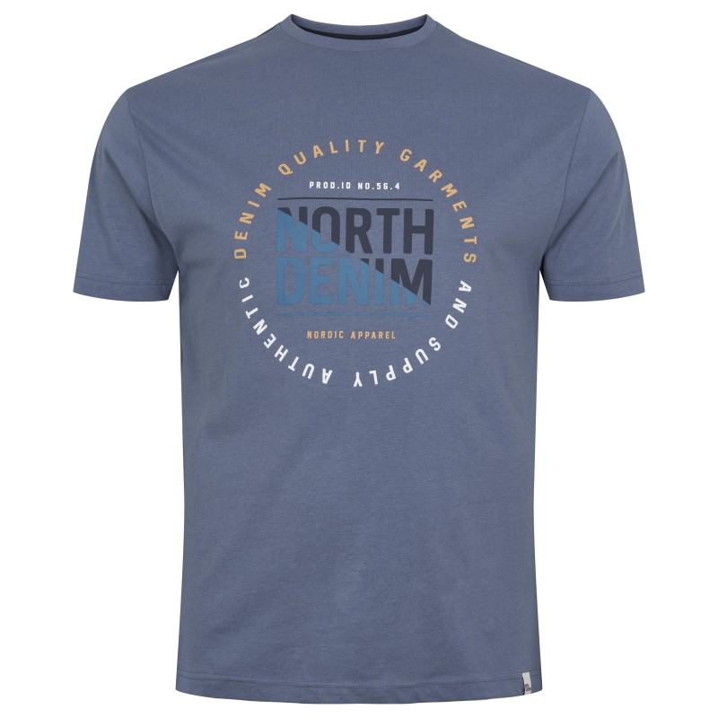 T-shirt niebieski z nadrukiem NORTH 56 Denim