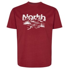 T-shirt czerwony z nadrukiem NORTH 56°4