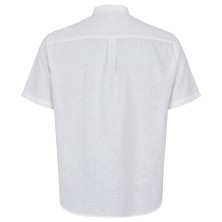 Koszula lniana ze stójką NORTH 56°4 biała