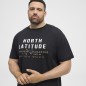 T-shirt z nadrukiem NORTH LATITUDE czarny T-shirt z nadrukiem NORTH LATITUDE czarny