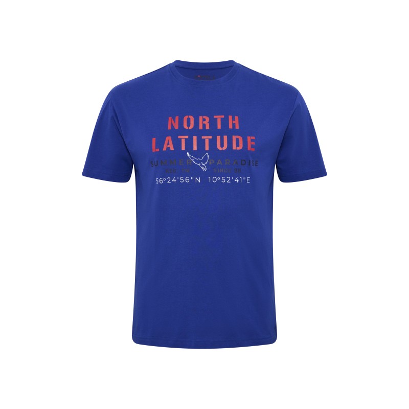 T-shirt z nadrukiem NORTH LATITUDE niebieski T-shirt z nadrukiem NORTH LATITUDE niebieski