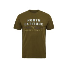 T-shirt z nadrukiem NORTH LATITUDE oliwkowy