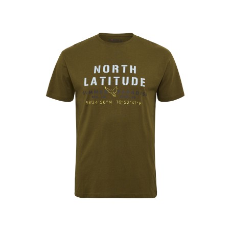 T-shirt z nadrukiem NORTH LATITUDE oliwkowy