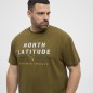 T-shirt z nadrukiem NORTH LATITUDE oliwkowy T-shirt z nadrukiem NORTH LATITUDE oliwkowy