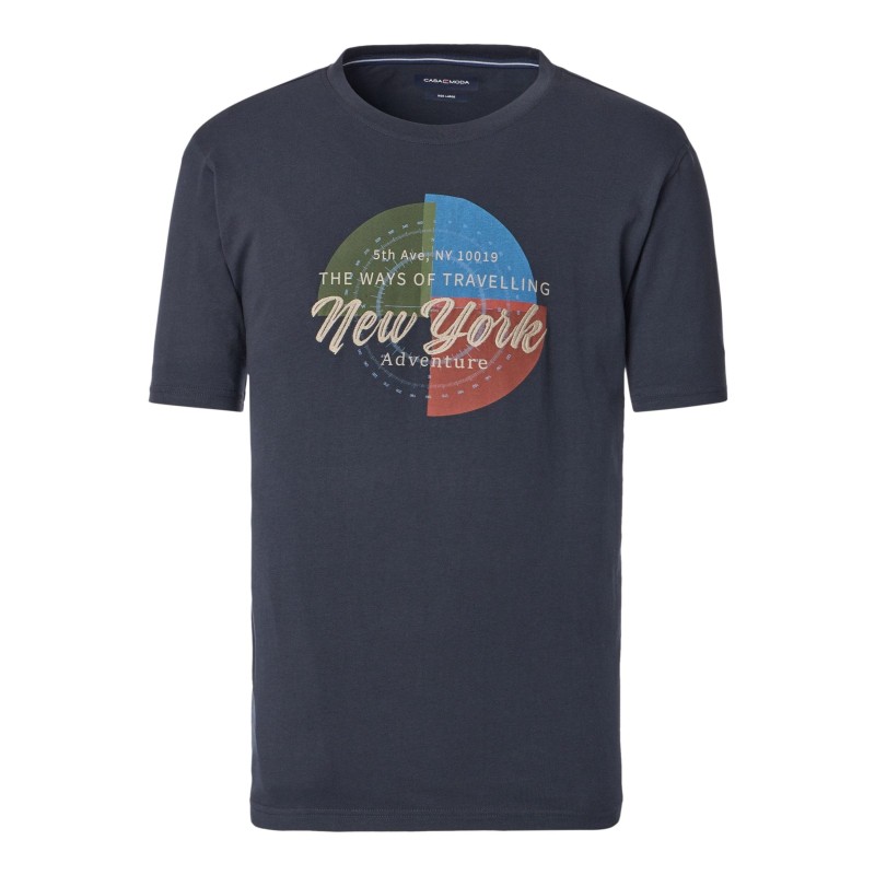 T-shirt z nadrukiem CASA MODA granatowy T-shirt z nadrukiem CASA MODA granatowy