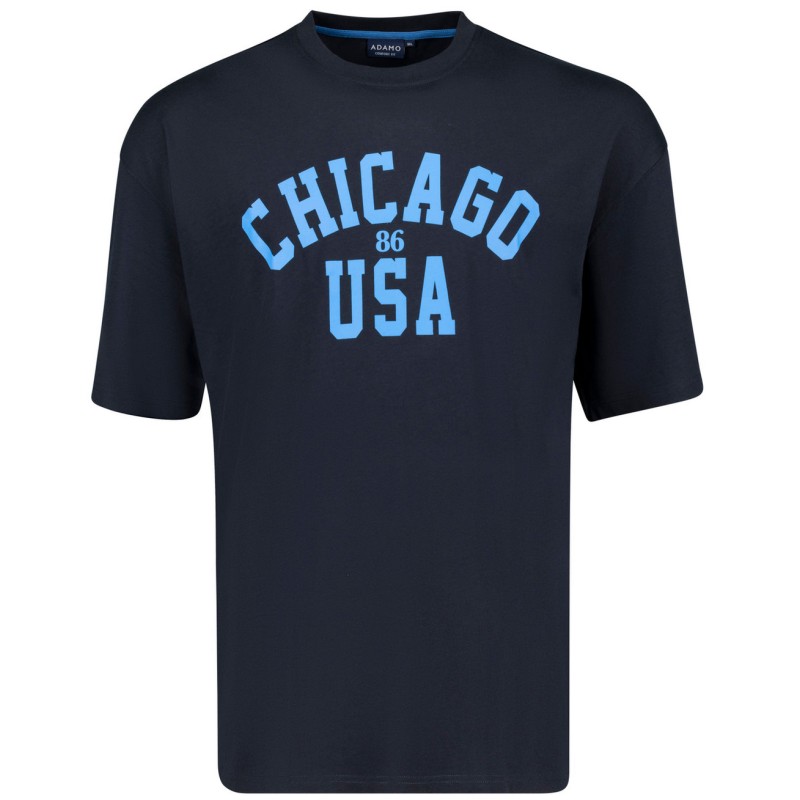 T-shirt granatowy z nadrukiem ADAMO CHICAGO T-shirt granatowy z nadrukiem ADAMO CHICAGO
