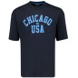 T-shirt granatowy z nadrukiem ADAMO CHICAGO T-shirt granatowy z nadrukiem ADAMO CHICAGO