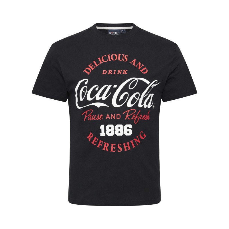 T-shirt z nadrukiem Coca Cola NORTH LATITUDE czarny T-shirt z nadrukiem Coca Cola NORTH LATITUDE czarny