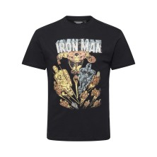T-shirt z nadrukiem IRON MAN NORTH LATITUDE granatowy