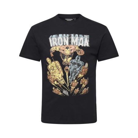 T-shirt z nadrukiem IRON MAN NORTH LATITUDE granatowy