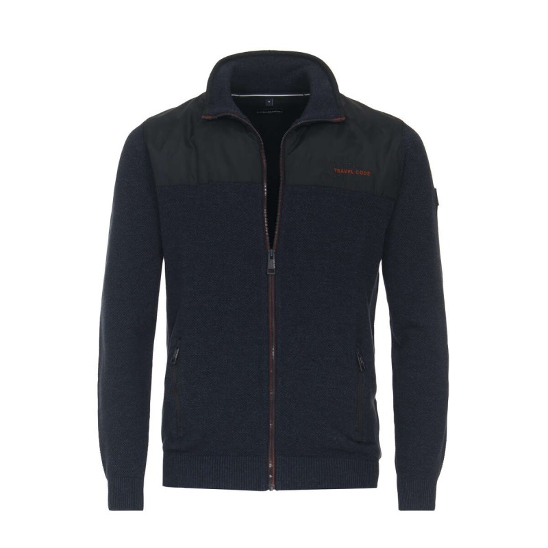 Sweter hybrydowy rozpinany CASA MODA granatowy