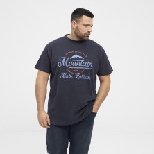 T-shirt z nadrukiem NORTH LATITUDE granatowy