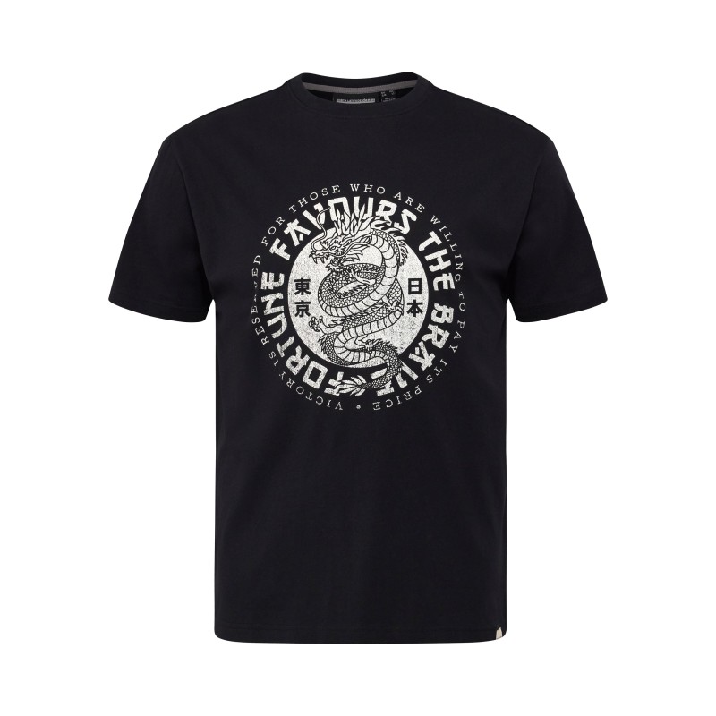 T-shirt z nadrukiem NORTH LATITUDE czarny T-shirt z nadrukiem NORTH LATITUDE czarny