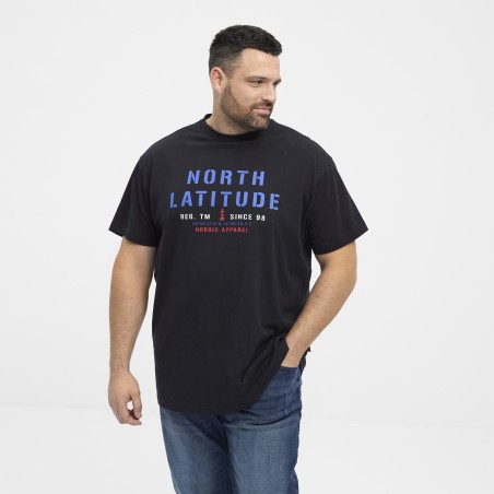 T-shirt z nadrukiem NORTH LATITUDE czarny