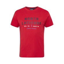 T-shirt z nadrukiem NORTH LATITUDE czerwony