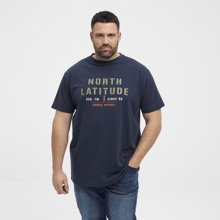 T-shirt z nadrukiem NORTH LATITUDE granatowy