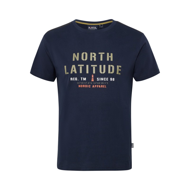 T-shirt z nadrukiem NORTH LATITUDE granatowy T-shirt z nadrukiem NORTH LATITUDE granatowy