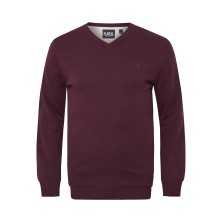 Sweter w serek North Latitude bordowy
