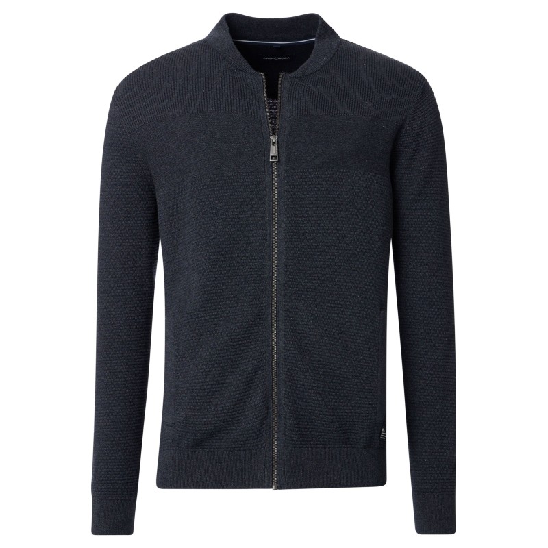 Sweter kardigan ze stójką CASA MODA rozpinany granatowy