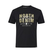 T-shirt z nadrukiem NORTH LATITUDE DENIM czarny