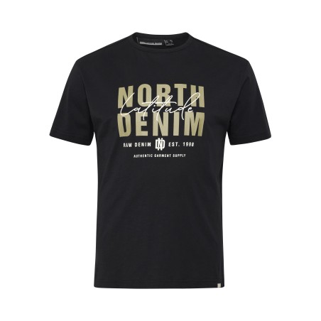 T-shirt z nadrukiem NORTH LATITUDE DENIM czarny