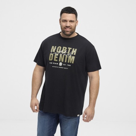 T-shirt z nadrukiem NORTH LATITUDE DENIM czarny