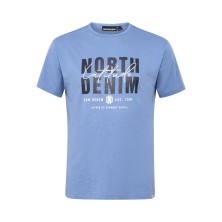 T-shirt z nadrukiem NORTH LATITUDE DENIM niebieski