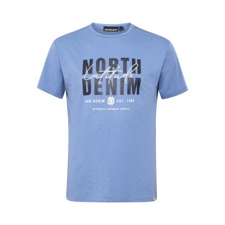 T-shirt z nadrukiem NORTH LATITUDE DENIM niebieski