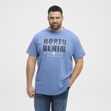 T-shirt z nadrukiem NORTH LATITUDE DENIM niebieski
