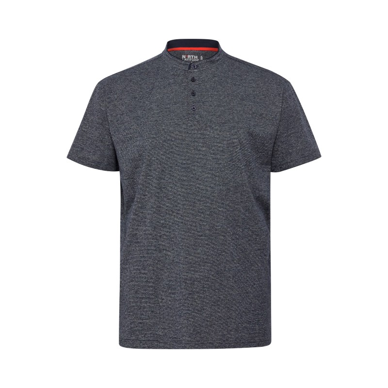 T-shirt rozpinany pod szyją North Latitude granatowy melanż