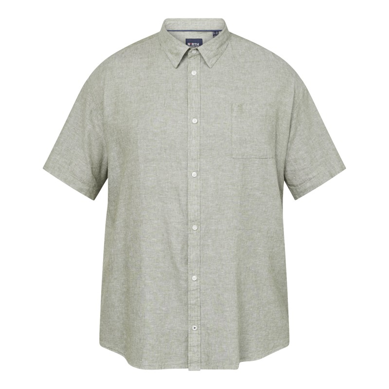 Koszula lniana North Latitude oliwkowa