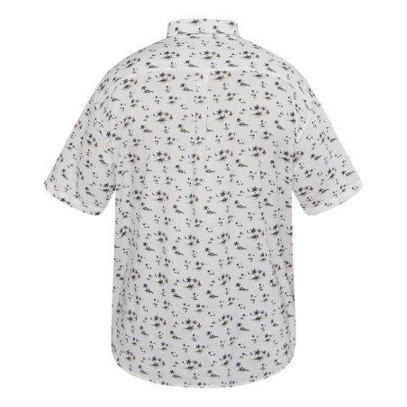 Koszula lniana North Latitude biała we wzorek