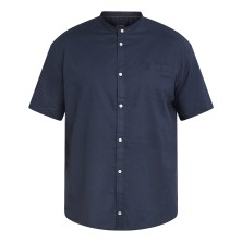 Koszula lniana ze stójką North Latitude granatowa