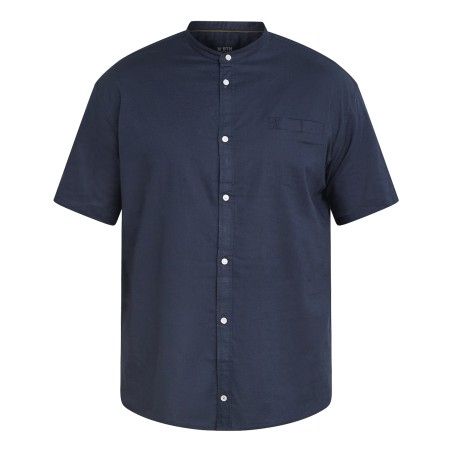 Koszula lniana ze stójką North Latitude granatowa