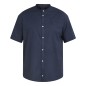 Koszula lniana ze stójką North Latitude granatowa