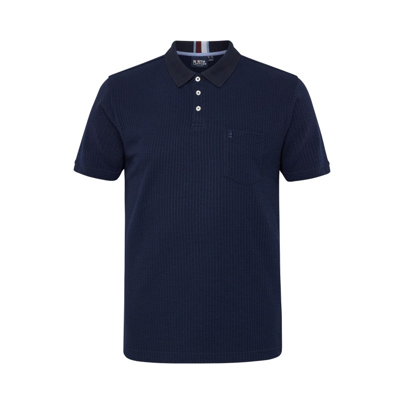 Koszulka polo z kieszonką elegancka North Latitude granatowa