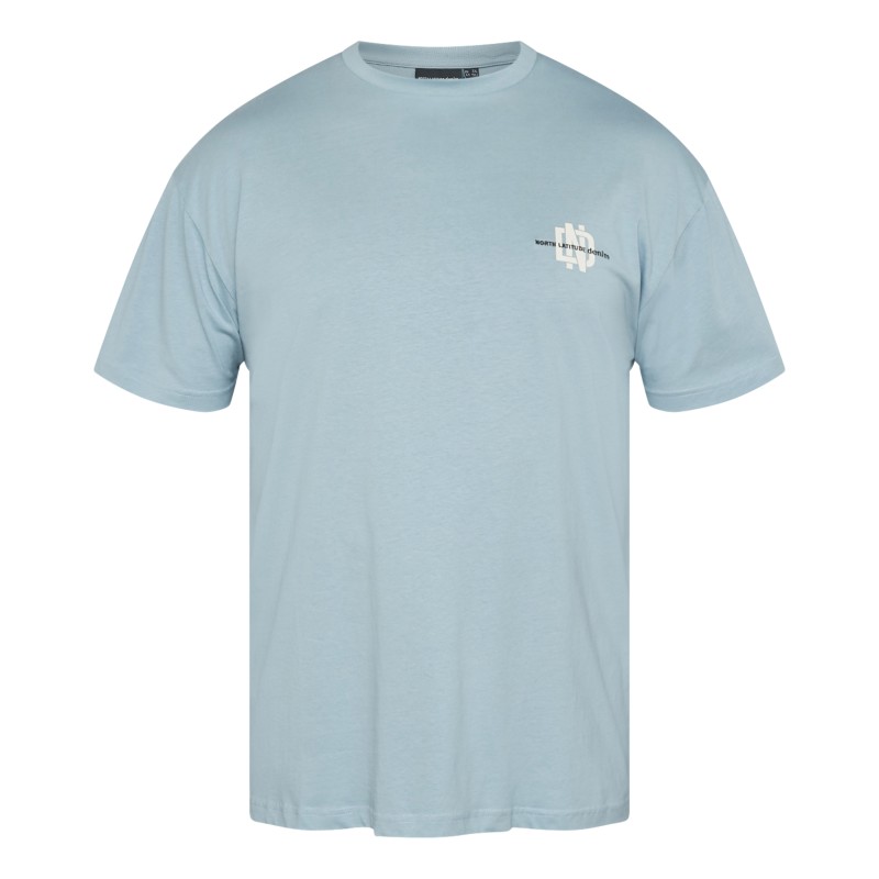 T-shirt NORTH LATITUDE z logo na piersi błękitny