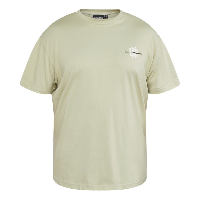 T-shirt NORTH LATITUDE z logo na piersi jasnozielony