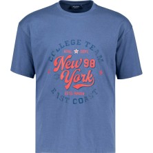 T-shirt ADAMO z nadrukiem NEW YORK niebieski