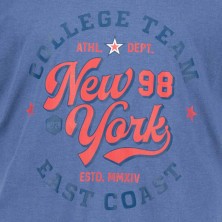 T-shirt ADAMO z nadrukiem NEW YORK niebieski