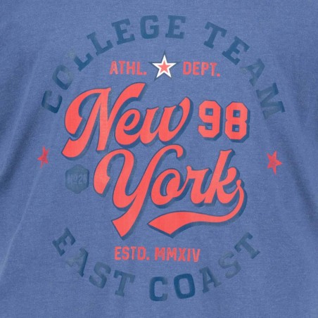 T-shirt ADAMO z nadrukiem NEW YORK niebieski