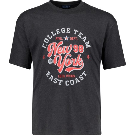 T-shirt ADAMO z nadrukiem NEW YORK grafitowy