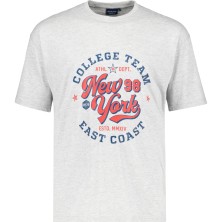 T-shirt ADAMO z nadrukiem NEW YORK szary