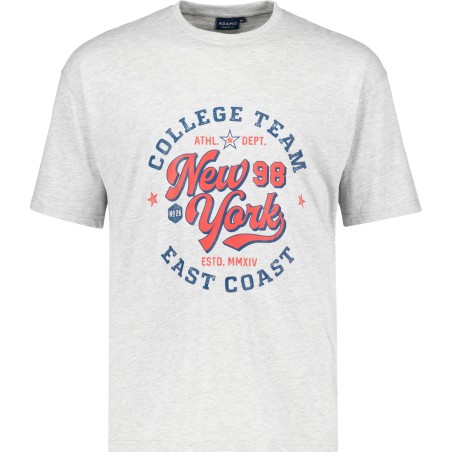 T-shirt ADAMO z nadrukiem NEW YORK szary