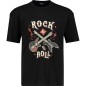 T-shirt ADAMO z nadrukiem Rock & Roll czarny