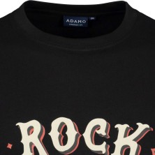 T-shirt ADAMO z nadrukiem Rock & Roll czarny