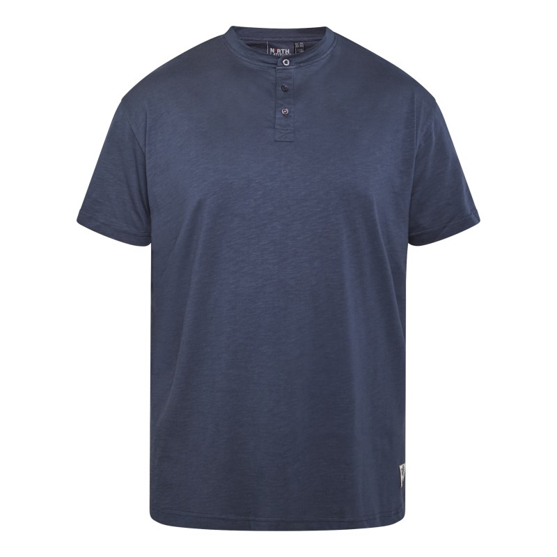 T-shirt rozpinany pod szyją North Latitude granatowy melanż